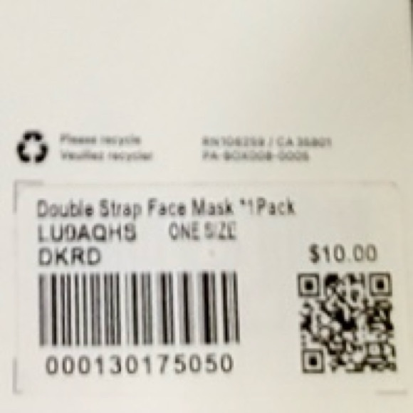 Lululemon double strap Face Mask Nulu dark red NIB - Picture 15 of 15